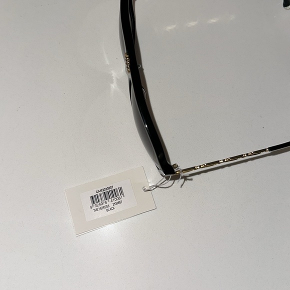 CAMILLA “The Heiress” black oversized aviator gradient sunglasses gold chain - Picture 7 of 7